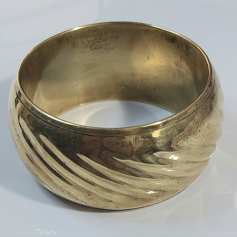 Vintage Brass Wide Bangle Bracelet
